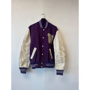 Vintage Cocco Valley‎ Varsity Letterman Jacket Large Purple Western Illinois 90s
